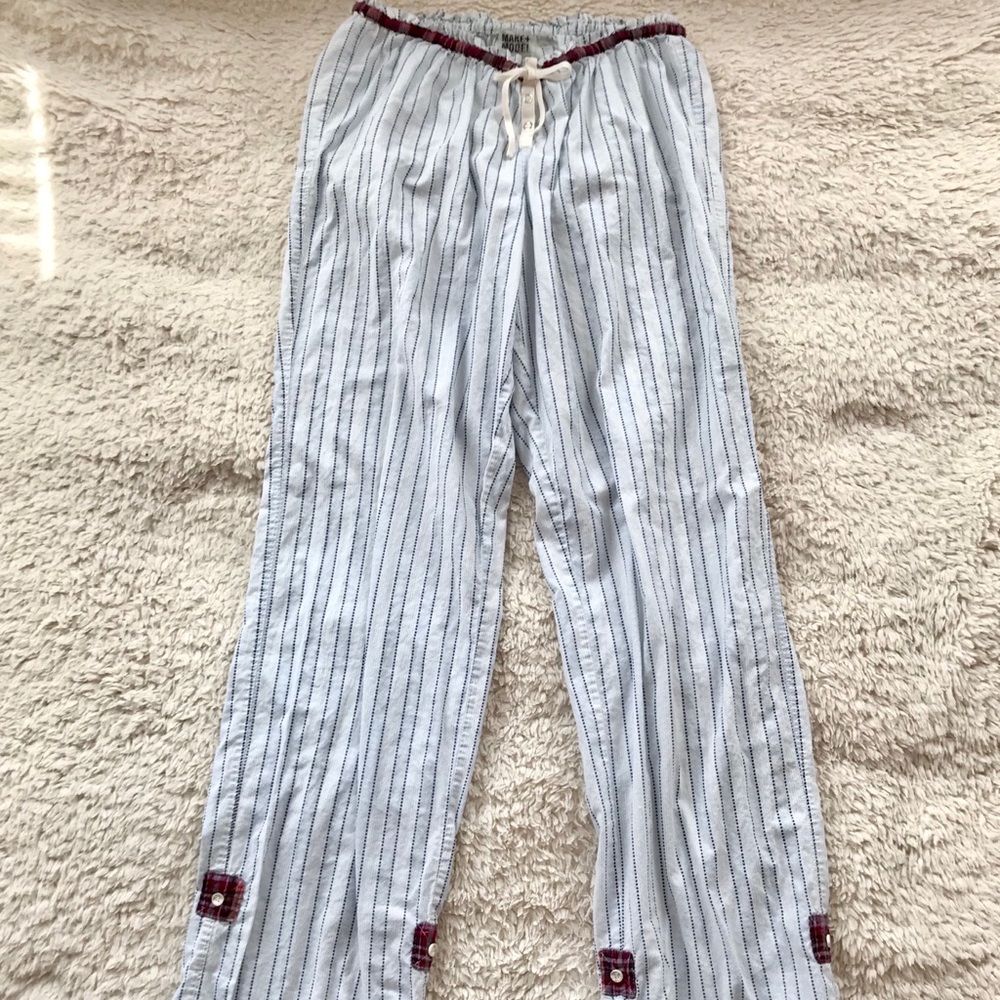Make + Model Light Blue & White Pajama Pants